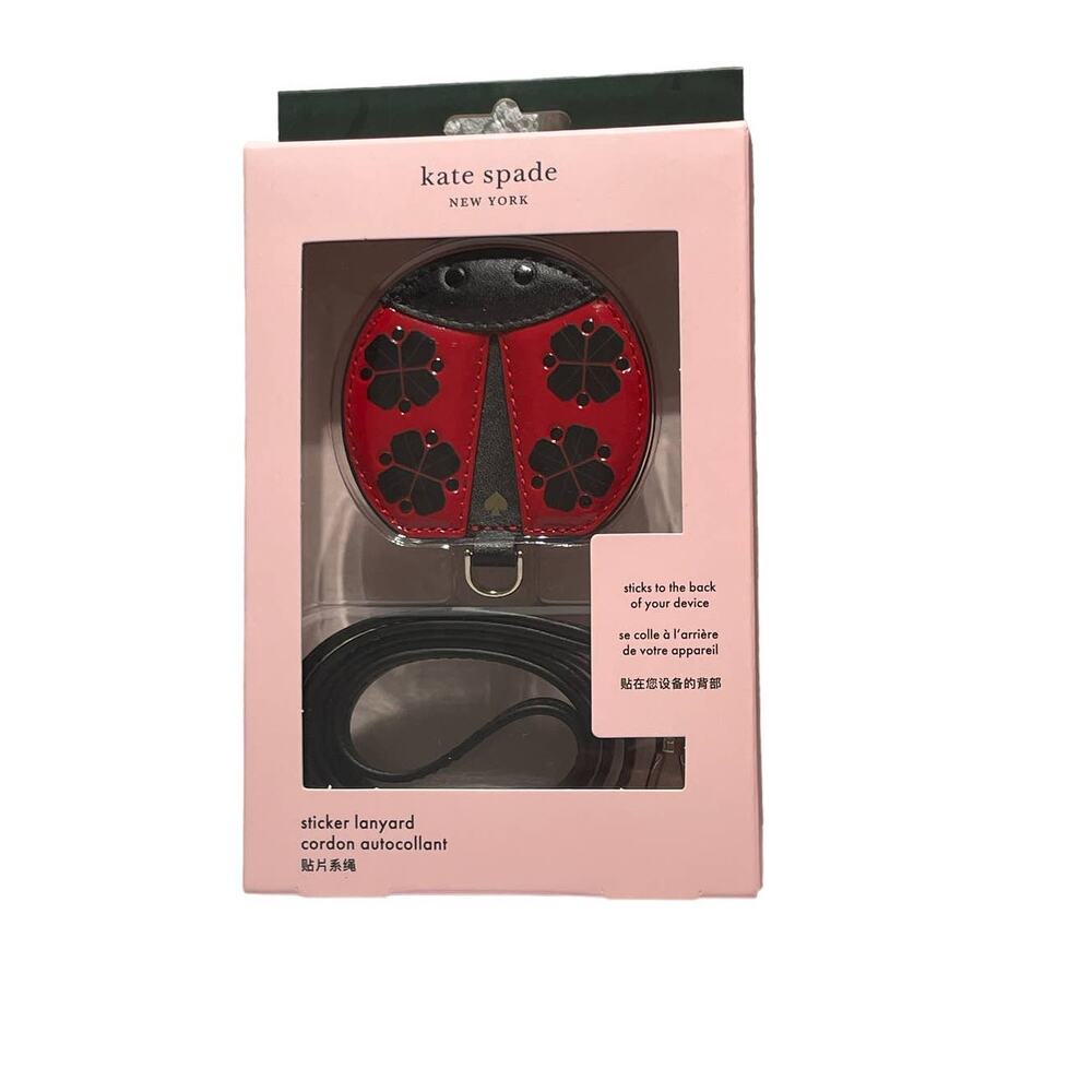 Kate Spade lady bug sticker lanyard New